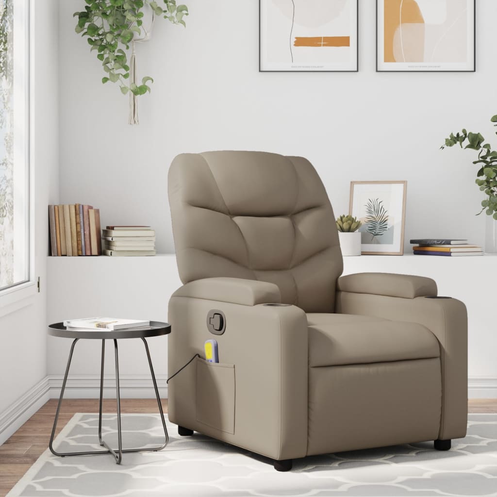 Massagestoel verstelbaar kunstleer cappuccinokleurig is nu te koop bij PeponiXL, paradijselijk wonen!
