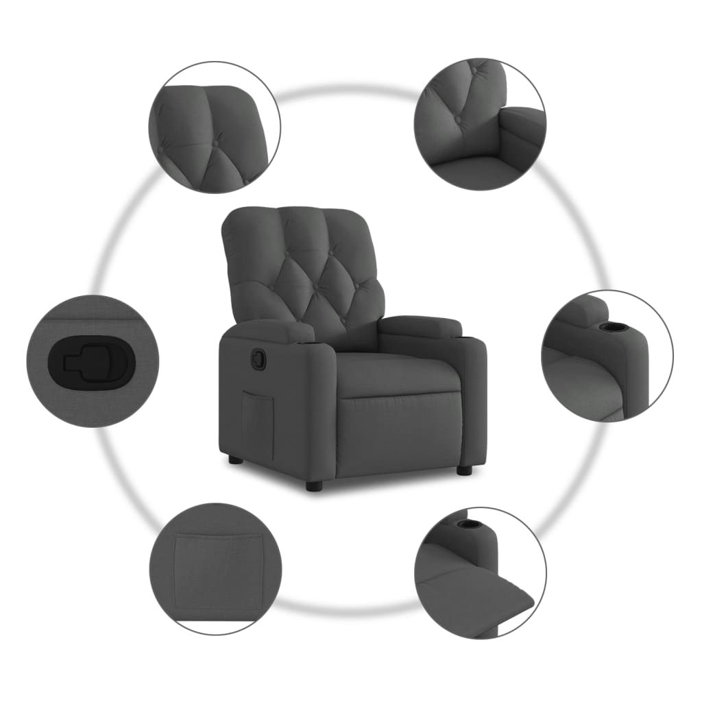 Relaxfauteuil Donkergrijze Stof is nu te koop bij PeponiXL, paradijselijk wonen!