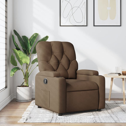 Fauteuil verstelbaar stof bruin is nu te koop bij PeponiXL, paradijselijk wonen!