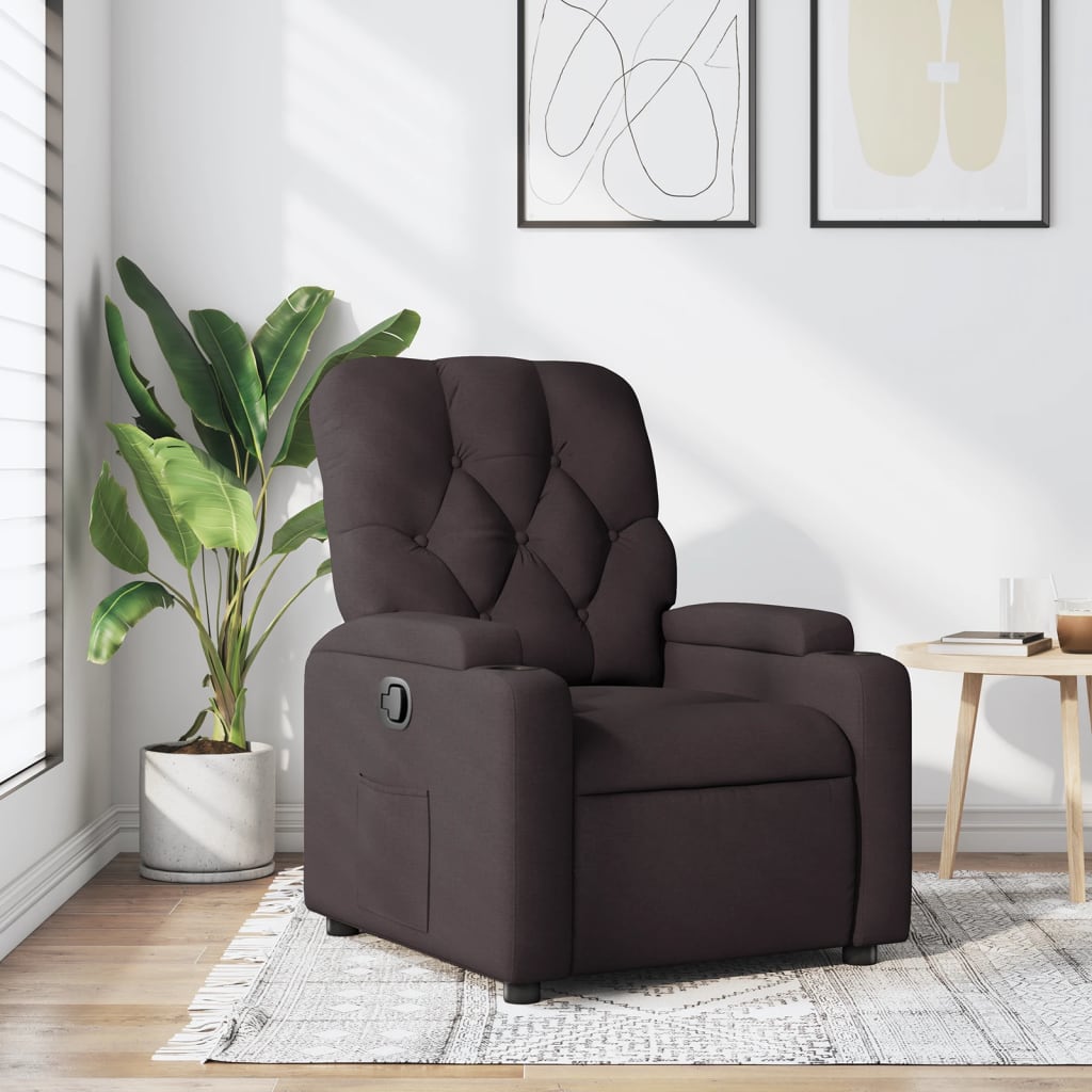 Fauteuil verstelbaar stof donkerbruin is nu te koop bij PeponiXL, paradijselijk wonen!