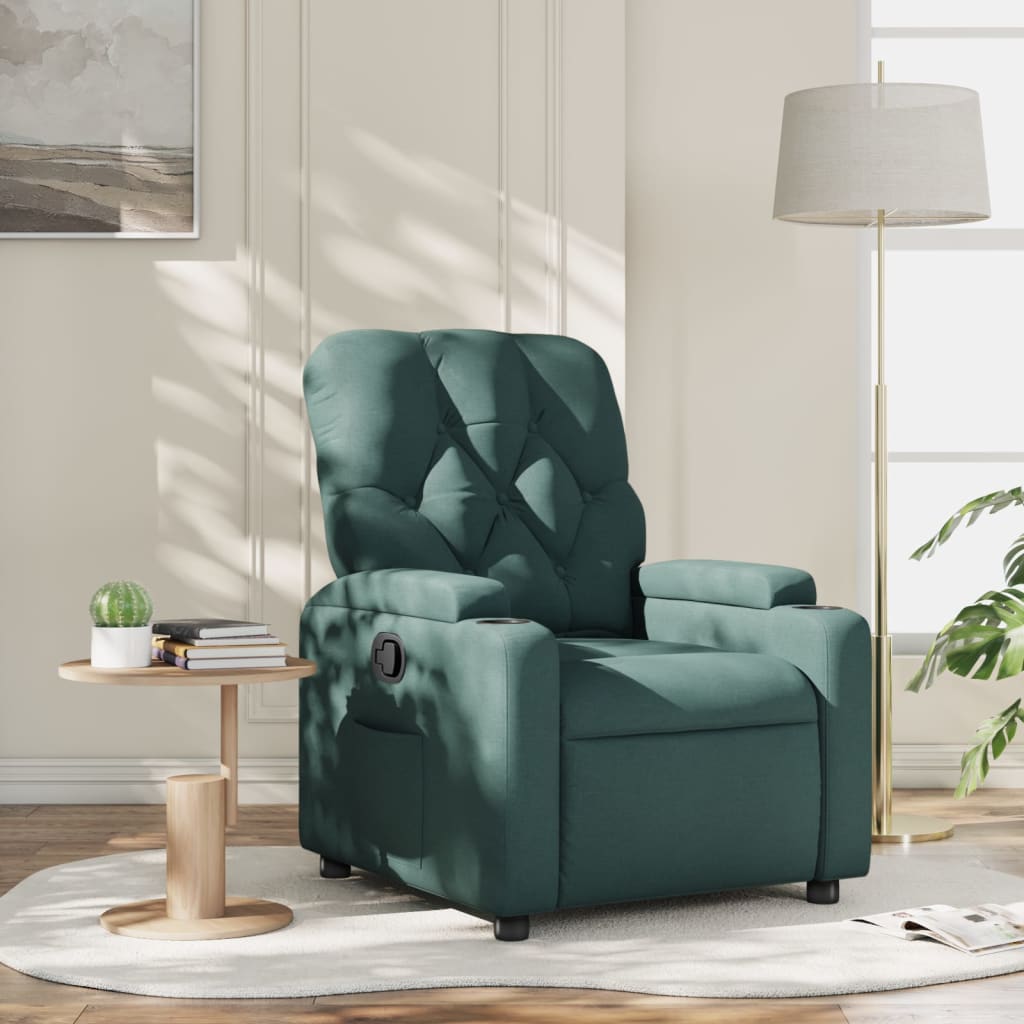 Fauteuil verstelbaar stof donkergroen is nu te koop bij PeponiXL, paradijselijk wonen!