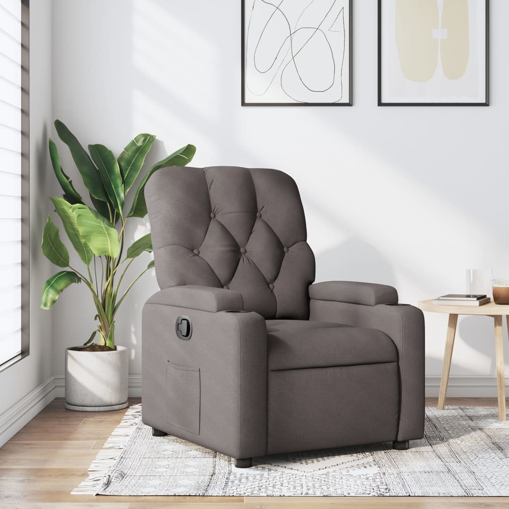 Fauteuil verstelbaar stof taupe is nu te koop bij PeponiXL, paradijselijk wonen!