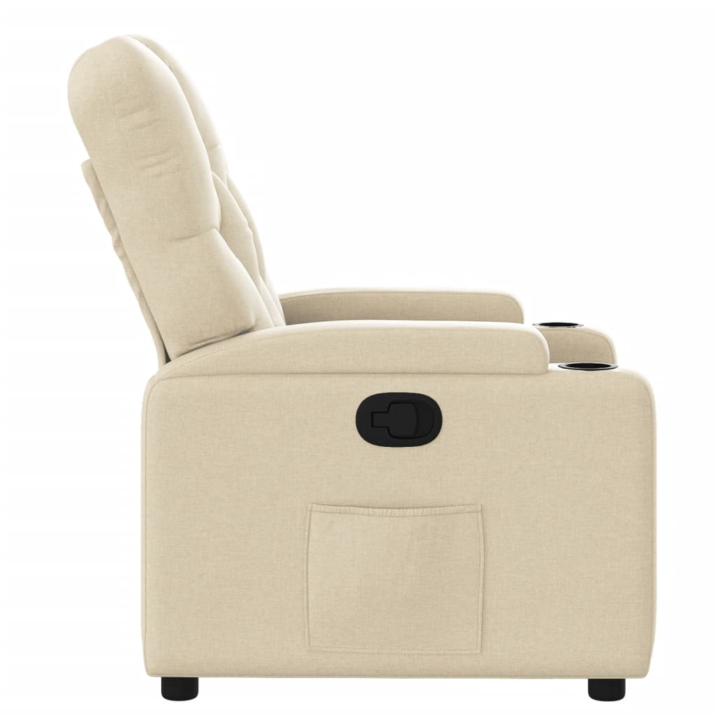 Fauteuil verstelbaar stof crèmekleurig is nu te koop bij PeponiXL, paradijselijk wonen!
