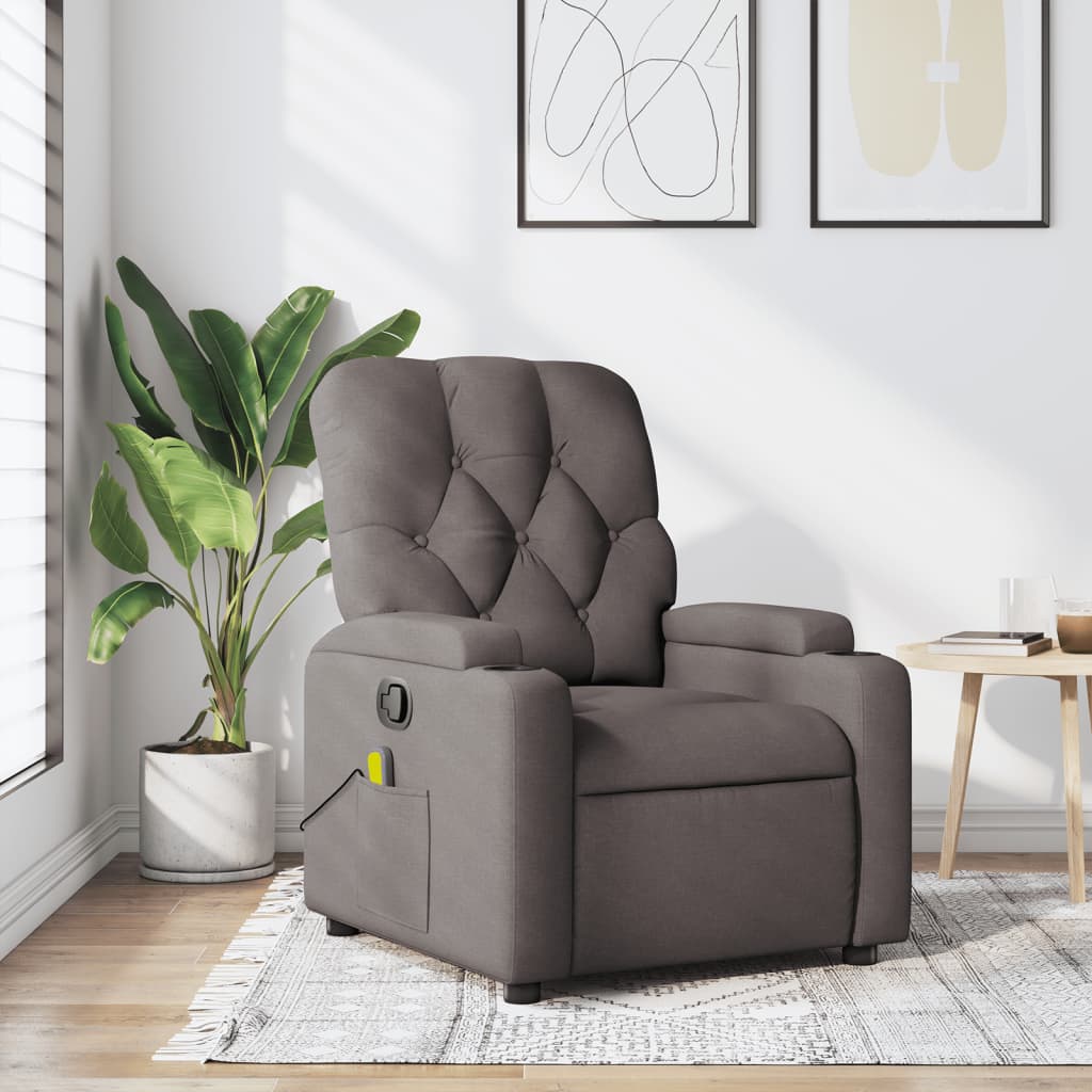 Massagestoel verstelbaar stof taupe is nu te koop bij PeponiXL, paradijselijk wonen!