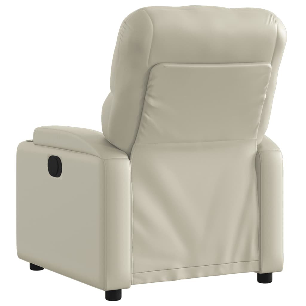 Fauteuil verstelbaar kunstleer crèmekleurig is nu te koop bij PeponiXL, paradijselijk wonen!