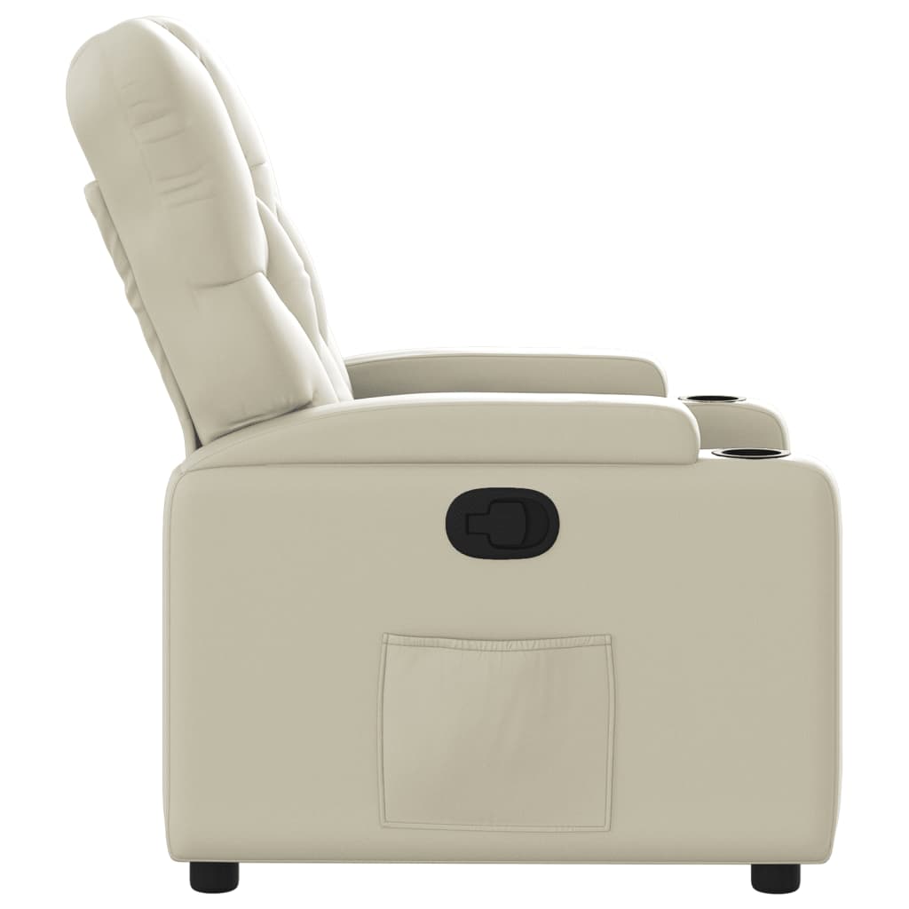 Fauteuil verstelbaar kunstleer crèmekleurig is nu te koop bij PeponiXL, paradijselijk wonen!