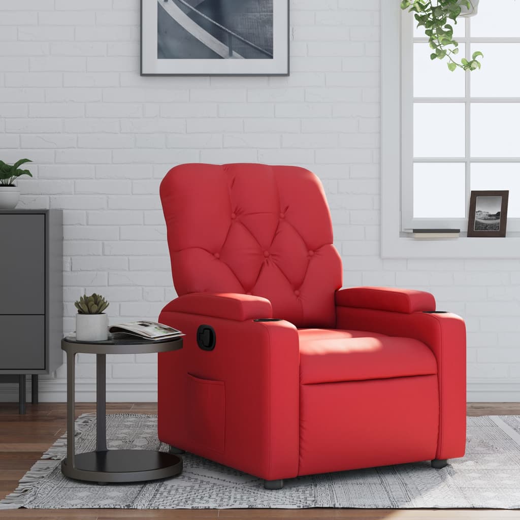 Fauteuil verstelbaar kunstleer rood is nu te koop bij PeponiXL, paradijselijk wonen!