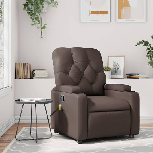 Massagestoel verstelbaar kunstleer bruin is nu te koop bij PeponiXL, paradijselijk wonen!