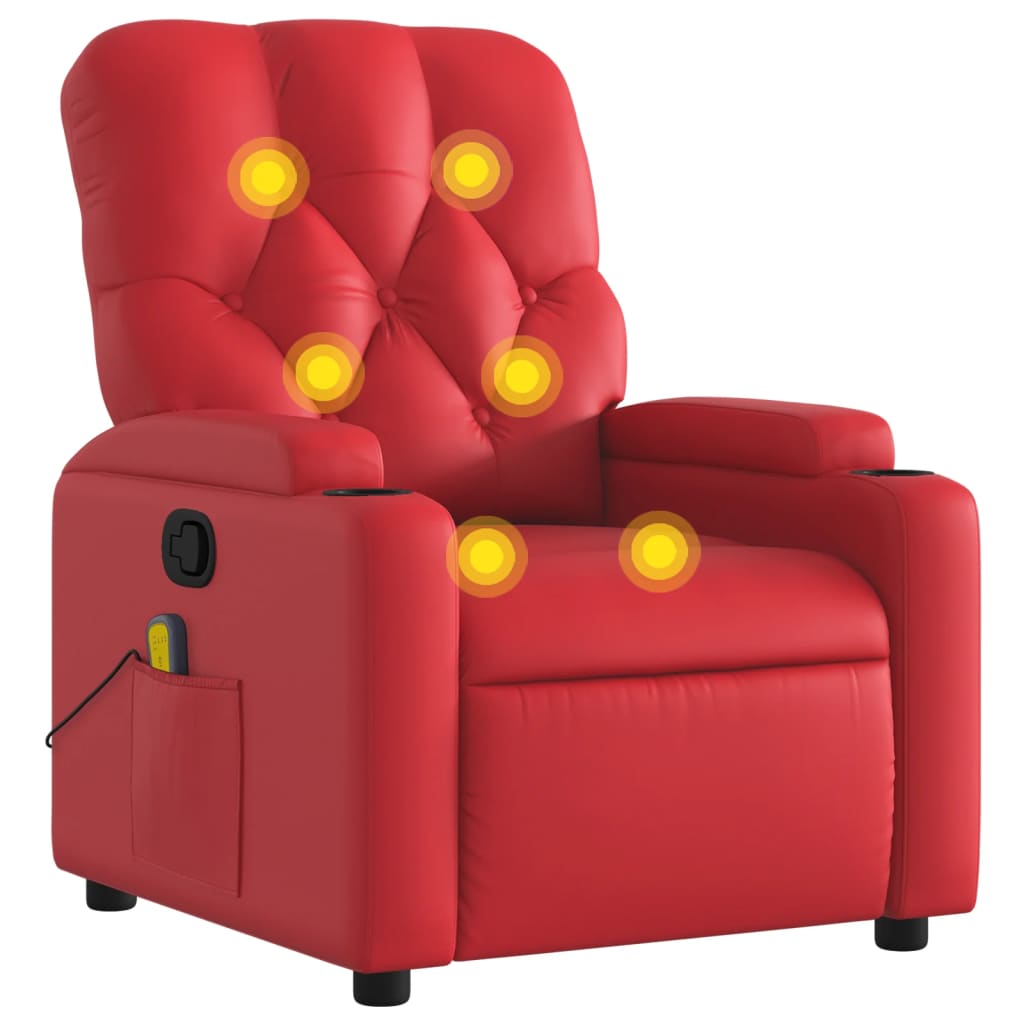 Massagestoel verstelbaar kunstleer rood is nu te koop bij PeponiXL, paradijselijk wonen!