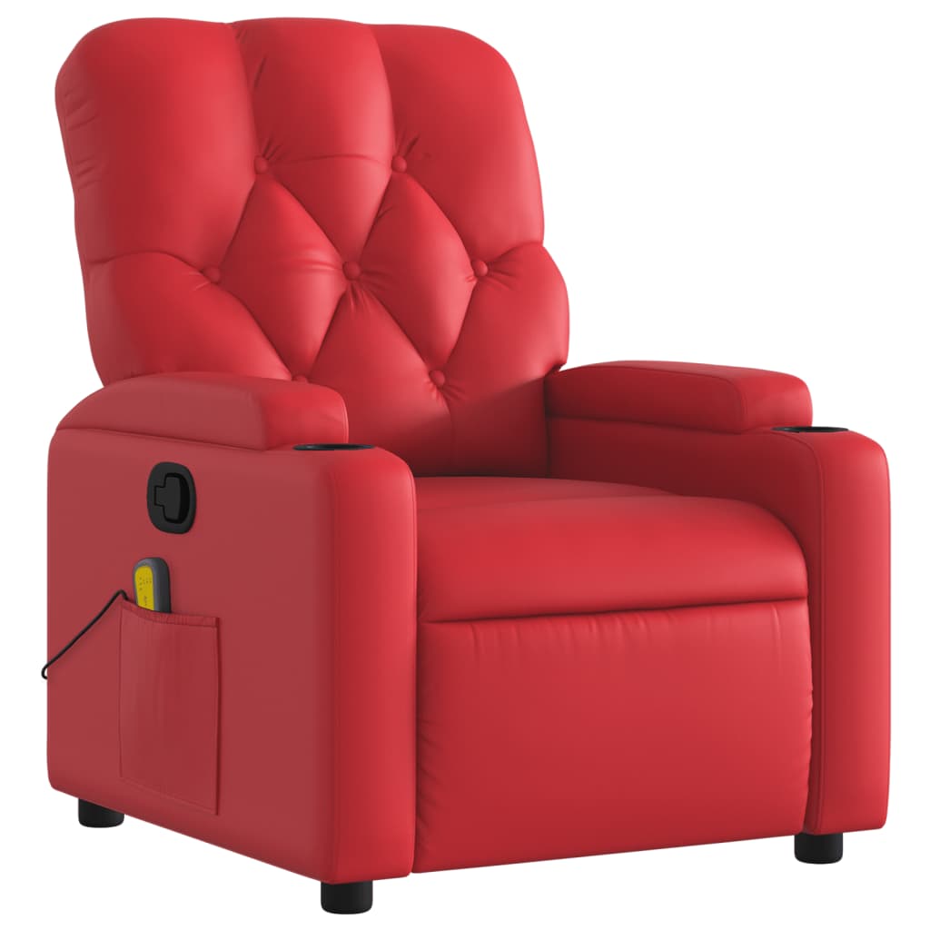 Massagestoel verstelbaar kunstleer rood is nu te koop bij PeponiXL, paradijselijk wonen!