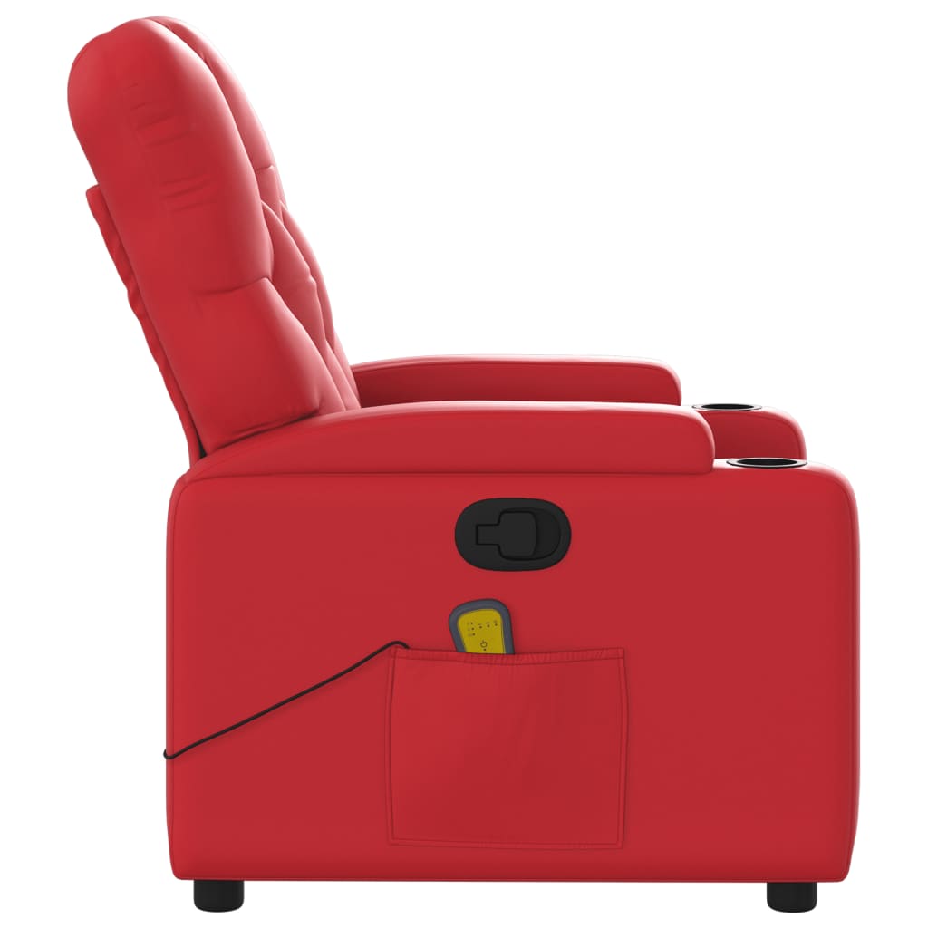 Massagestoel verstelbaar kunstleer rood is nu te koop bij PeponiXL, paradijselijk wonen!