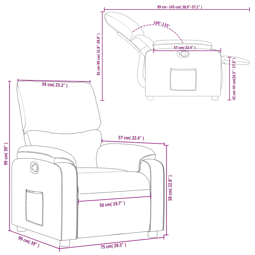 Fauteuil verstelbaar stof wijnrood is nu te koop bij PeponiXL, paradijselijk wonen!