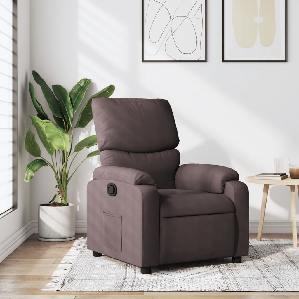 Fauteuil verstelbaar stof donkerbruin is nu te koop bij PeponiXL, paradijselijk wonen!