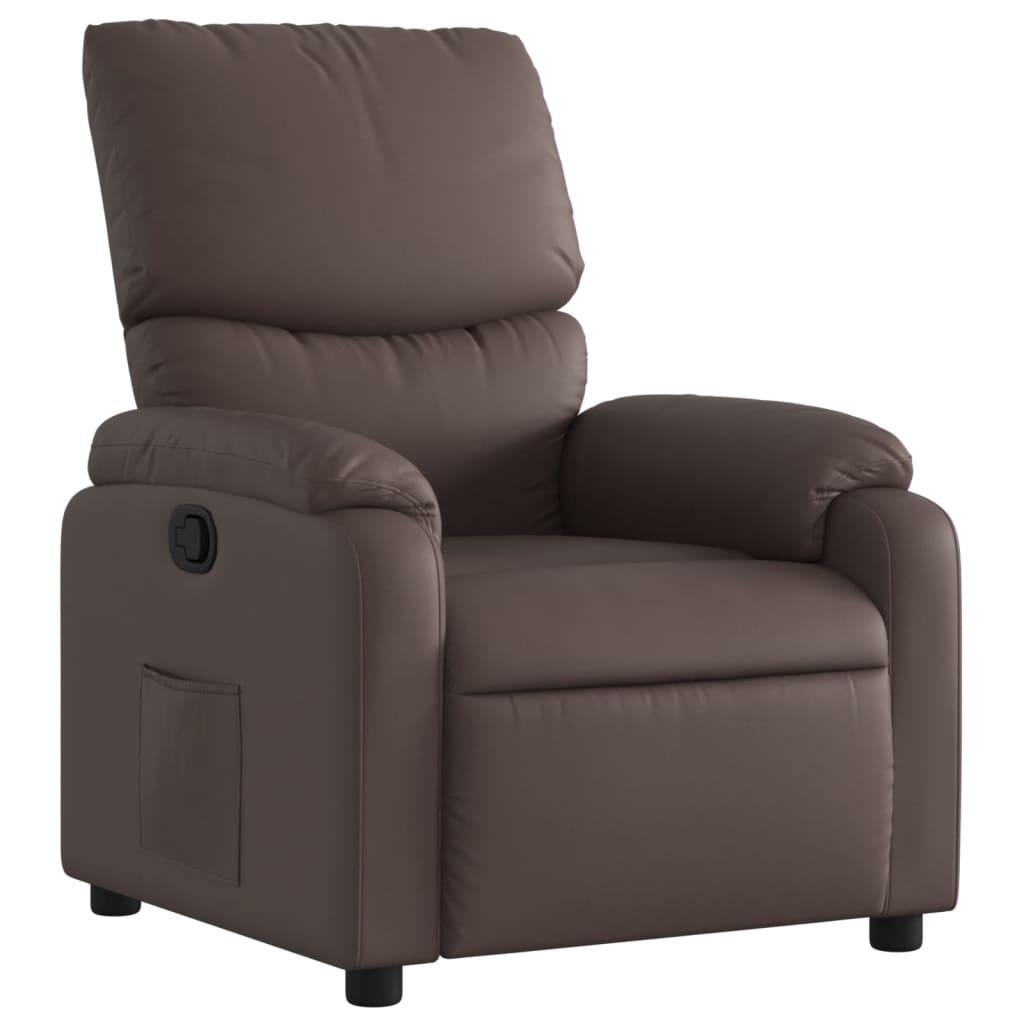 Fauteuil verstelbaar kunstleer bruin is nu te koop bij PeponiXL, paradijselijk wonen!
