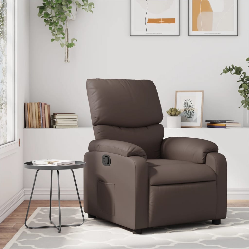 Fauteuil verstelbaar kunstleer bruin is nu te koop bij PeponiXL, paradijselijk wonen!