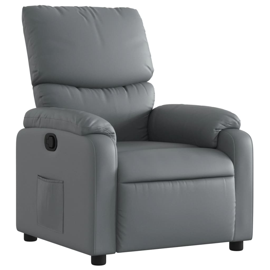 Fauteuil verstelbaar kunstleer grijs is nu te koop bij PeponiXL, paradijselijk wonen!