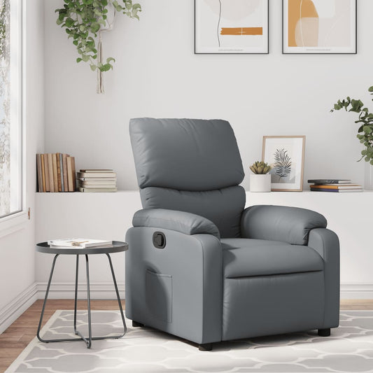 Fauteuil verstelbaar kunstleer grijs is nu te koop bij PeponiXL, paradijselijk wonen!