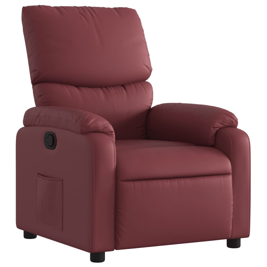 Fauteuil verstelbaar kunstleer wijnrood is nu te koop bij PeponiXL, paradijselijk wonen!
