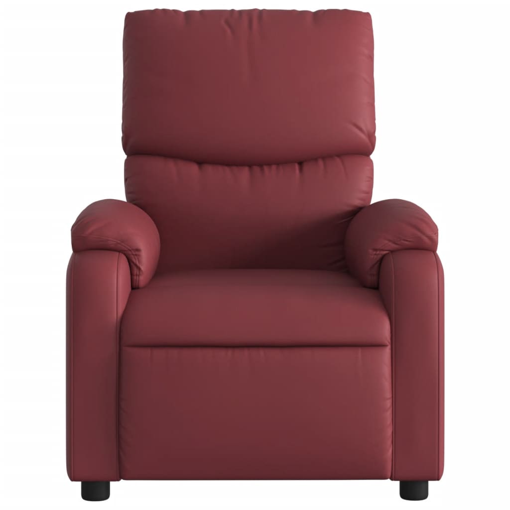 Fauteuil verstelbaar kunstleer wijnrood is nu te koop bij PeponiXL, paradijselijk wonen!