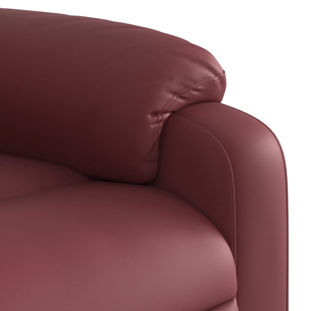 Fauteuil verstelbaar kunstleer wijnrood is nu te koop bij PeponiXL, paradijselijk wonen!