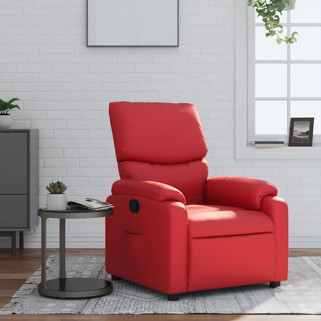 Fauteuil verstelbaar kunstleer rood is nu te koop bij PeponiXL, paradijselijk wonen!