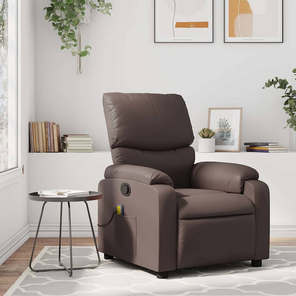 Massagestoel verstelbaar kunstleer bruin is nu te koop bij PeponiXL, paradijselijk wonen!