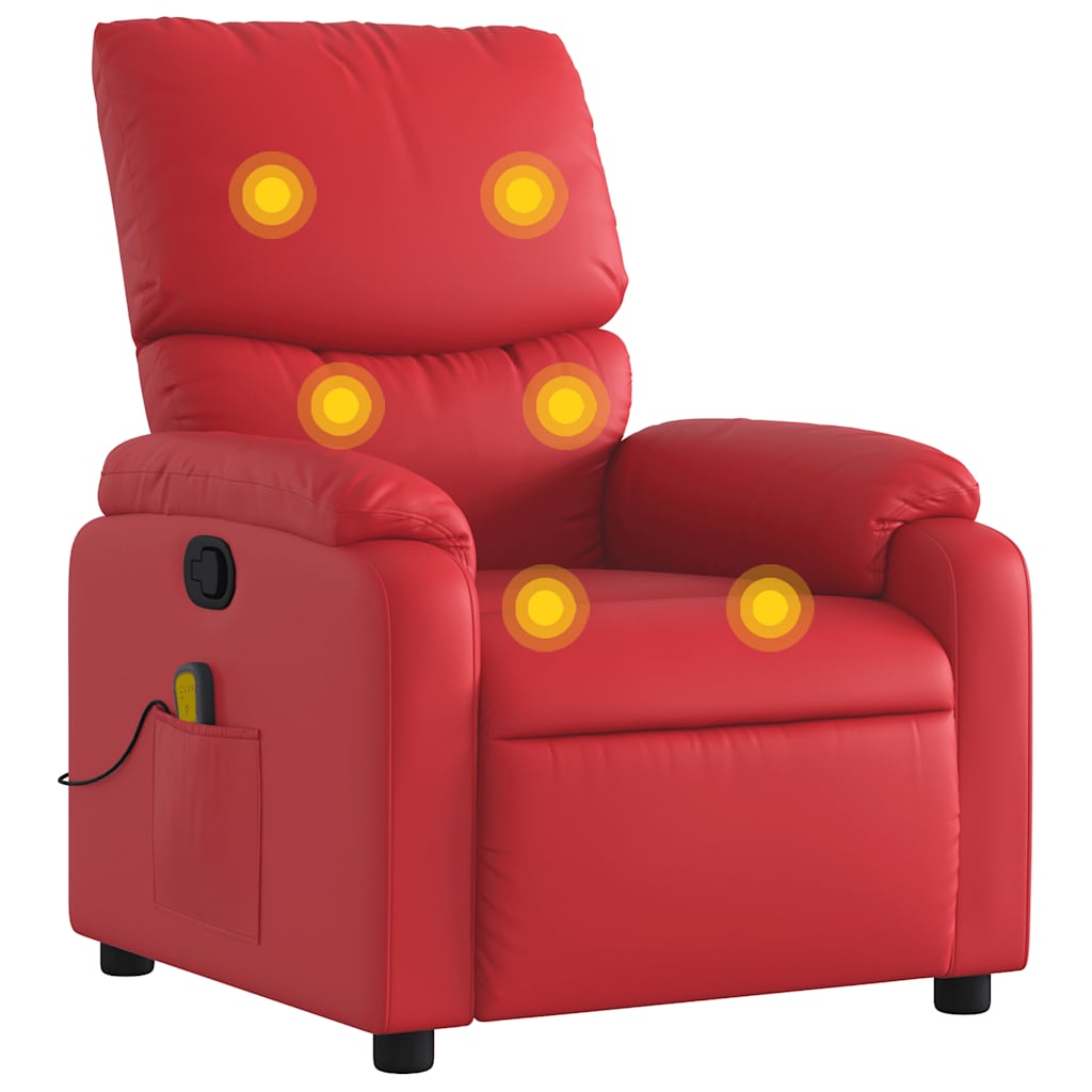 Massagestoel verstelbaar kunstleer rood is nu te koop bij PeponiXL, paradijselijk wonen!