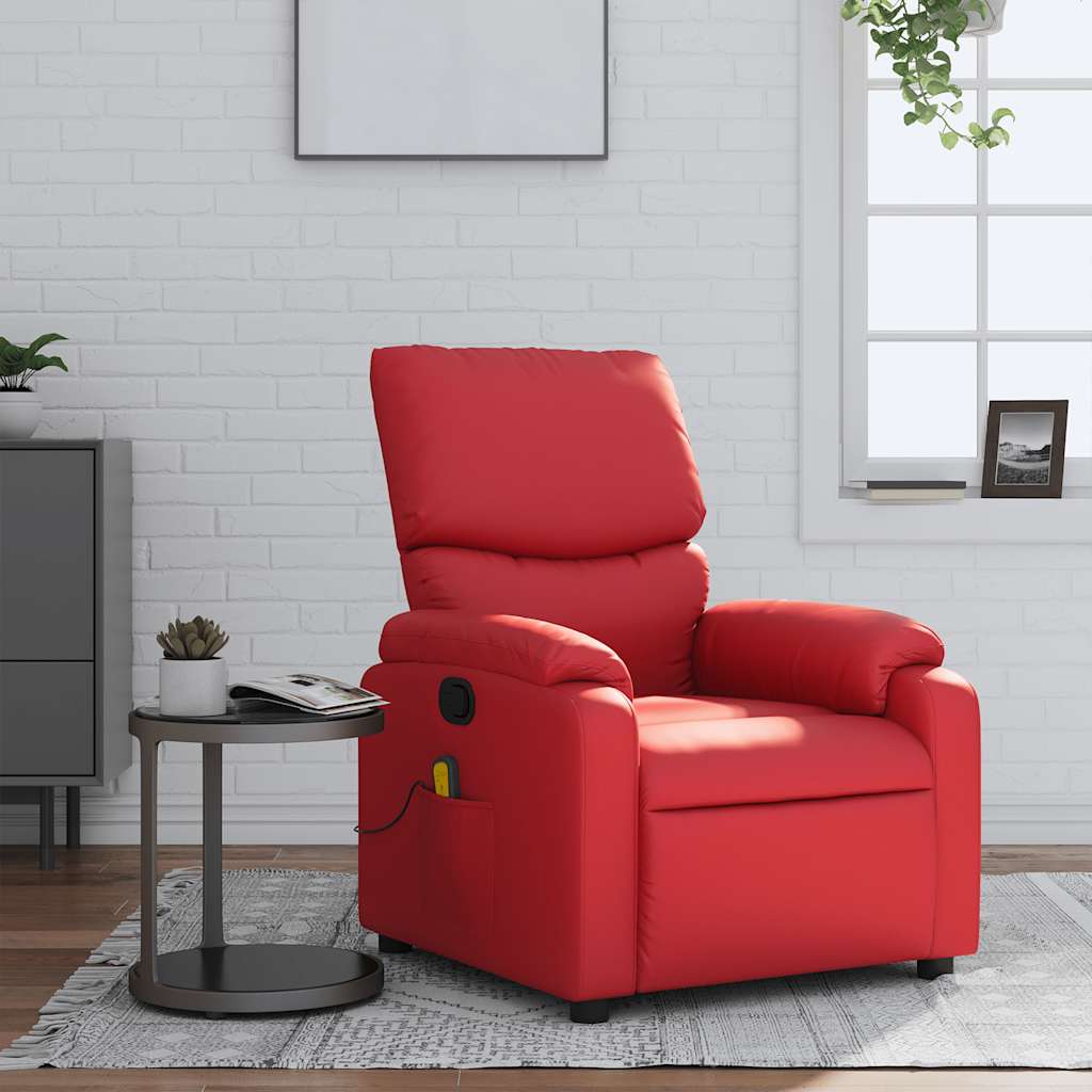 Massagestoel verstelbaar kunstleer rood is nu te koop bij PeponiXL, paradijselijk wonen!
