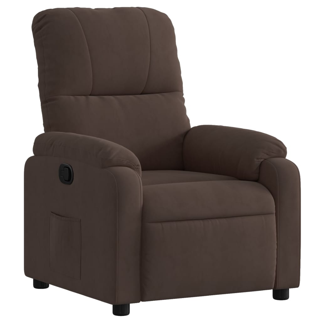 Fauteuil verstelbaar microvezelstof bruin is nu te koop bij PeponiXL, paradijselijk wonen!