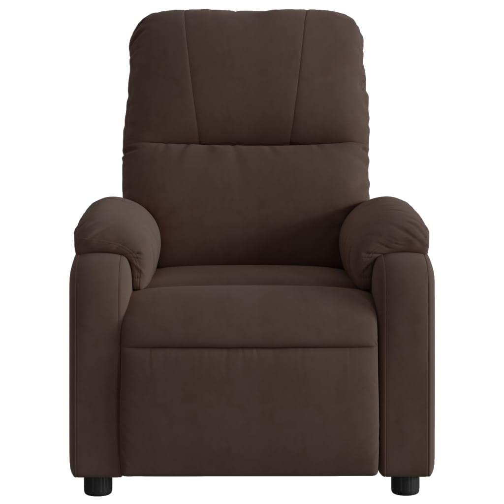 Fauteuil verstelbaar microvezelstof bruin is nu te koop bij PeponiXL, paradijselijk wonen!