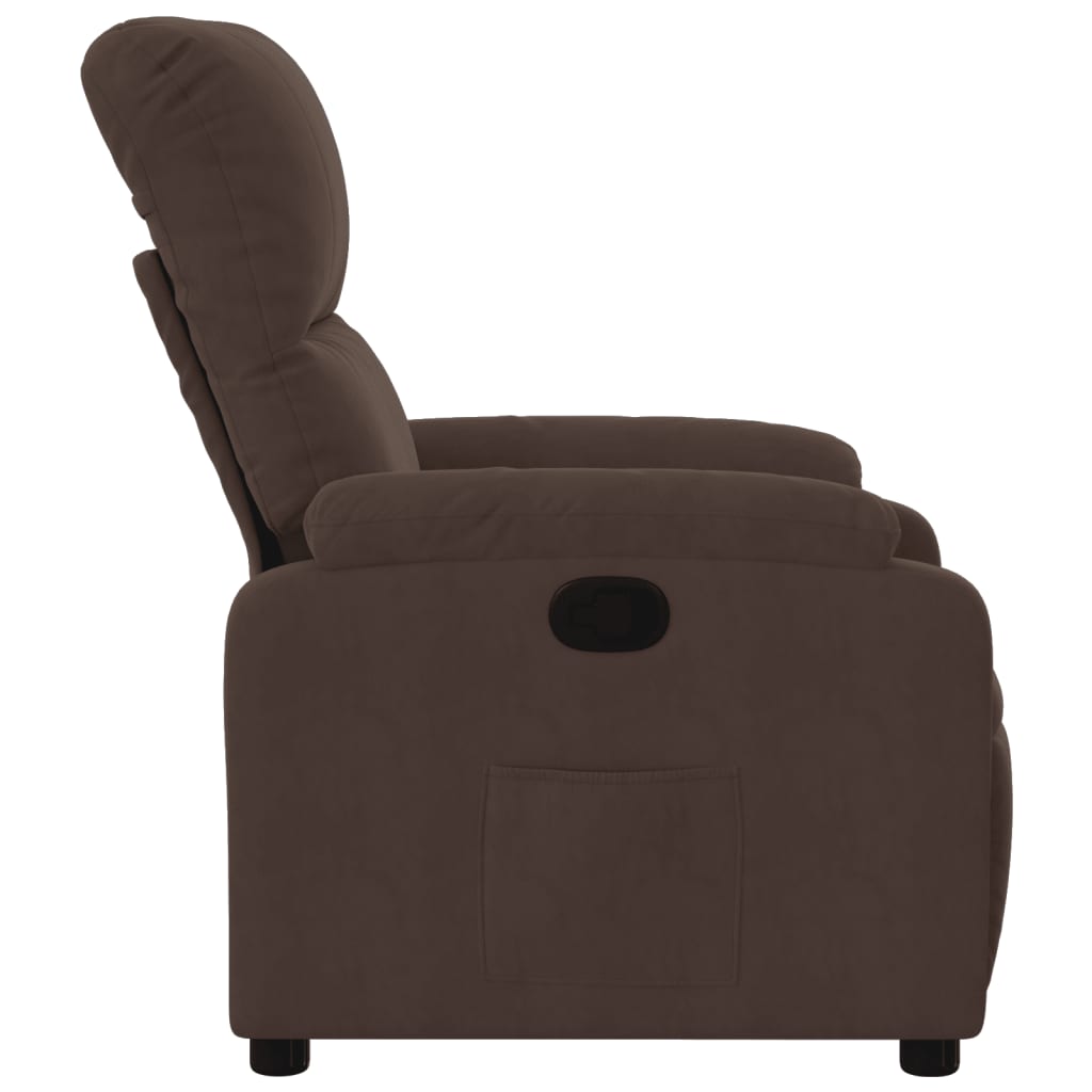 Fauteuil verstelbaar microvezelstof bruin is nu te koop bij PeponiXL, paradijselijk wonen!