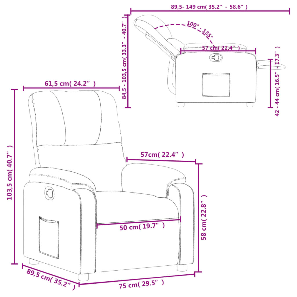 Fauteuil verstelbaar microvezelstof taupe is nu te koop bij PeponiXL, paradijselijk wonen!