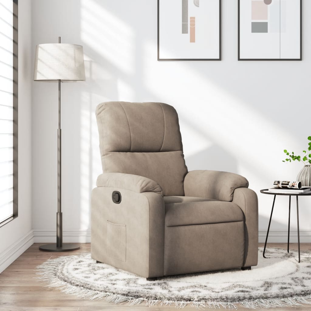 Fauteuil verstelbaar microvezelstof taupe is nu te koop bij PeponiXL, paradijselijk wonen!