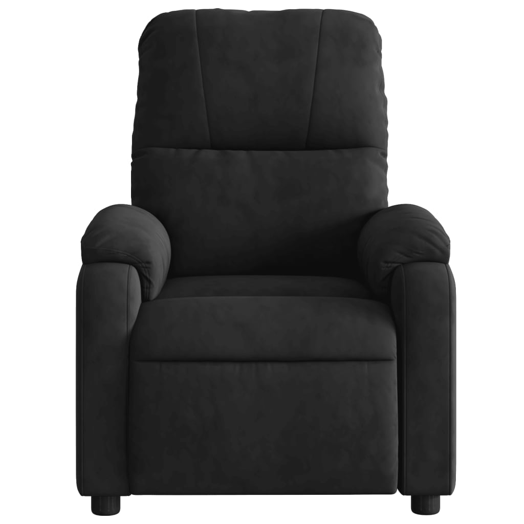 Fauteuil verstelbaar microvezelstof zwart is nu te koop bij PeponiXL, paradijselijk wonen!
