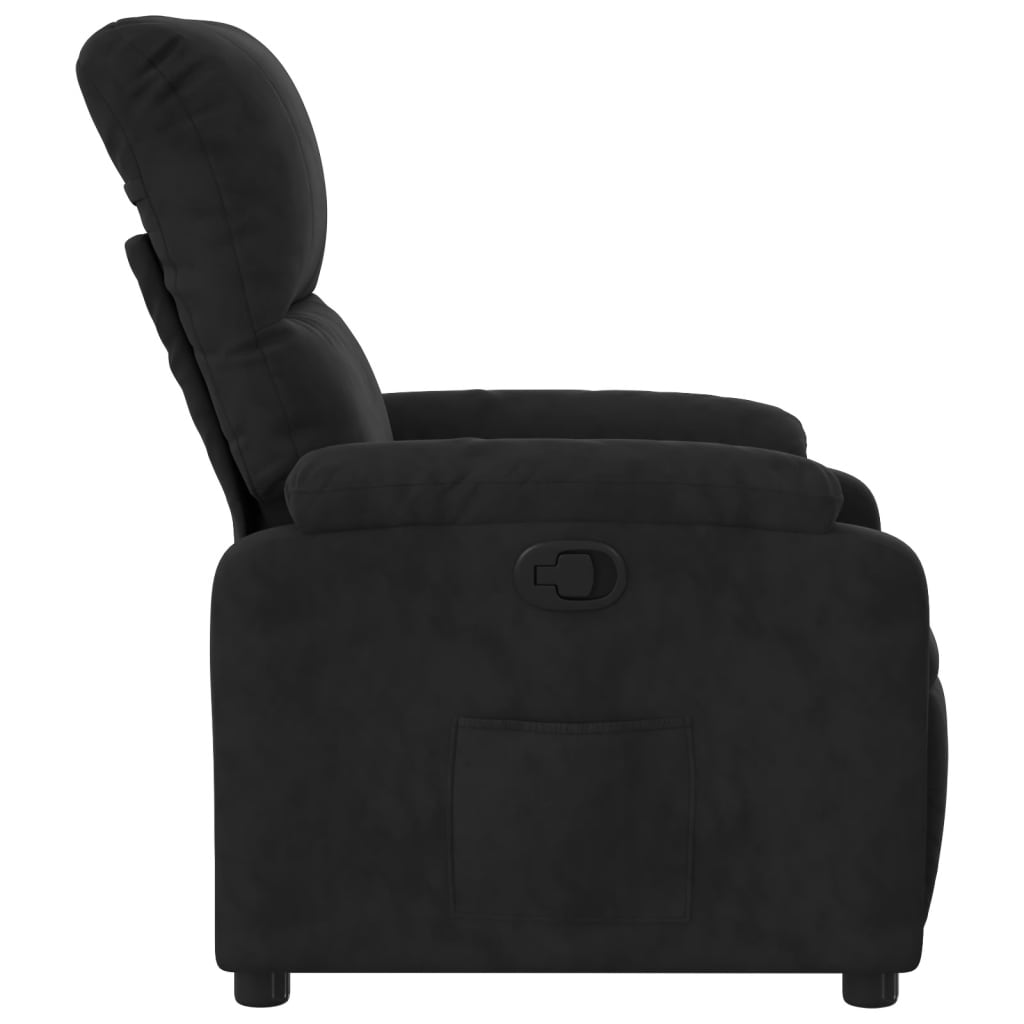 Fauteuil verstelbaar microvezelstof zwart is nu te koop bij PeponiXL, paradijselijk wonen!