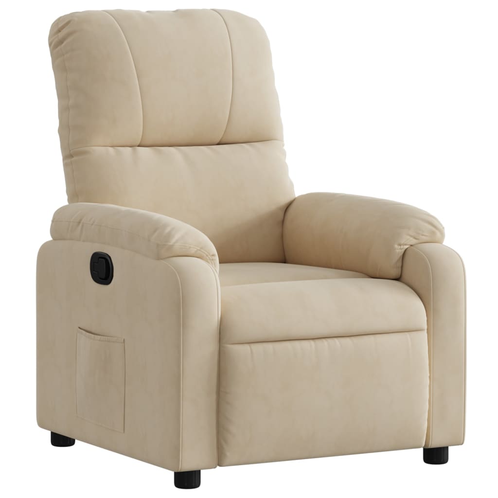 Fauteuil verstelbaar microvezelstof crèmekleurig is nu te koop bij PeponiXL, paradijselijk wonen!