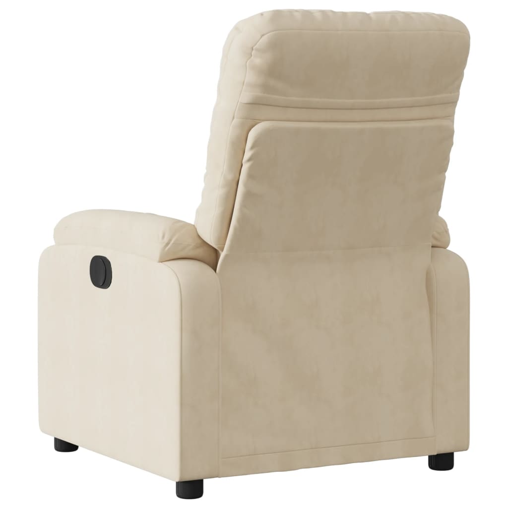 Fauteuil verstelbaar microvezelstof crèmekleurig is nu te koop bij PeponiXL, paradijselijk wonen!