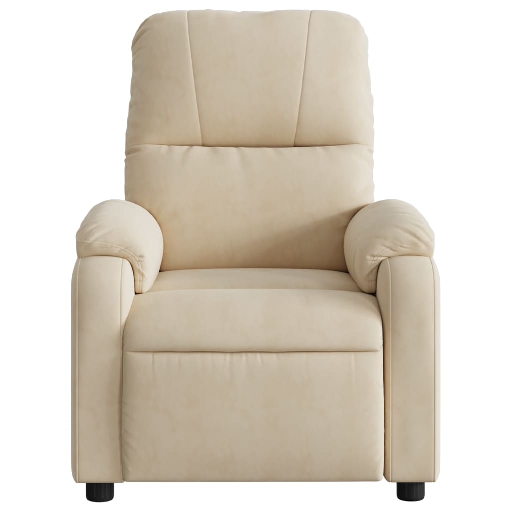 Fauteuil verstelbaar microvezelstof crèmekleurig is nu te koop bij PeponiXL, paradijselijk wonen!
