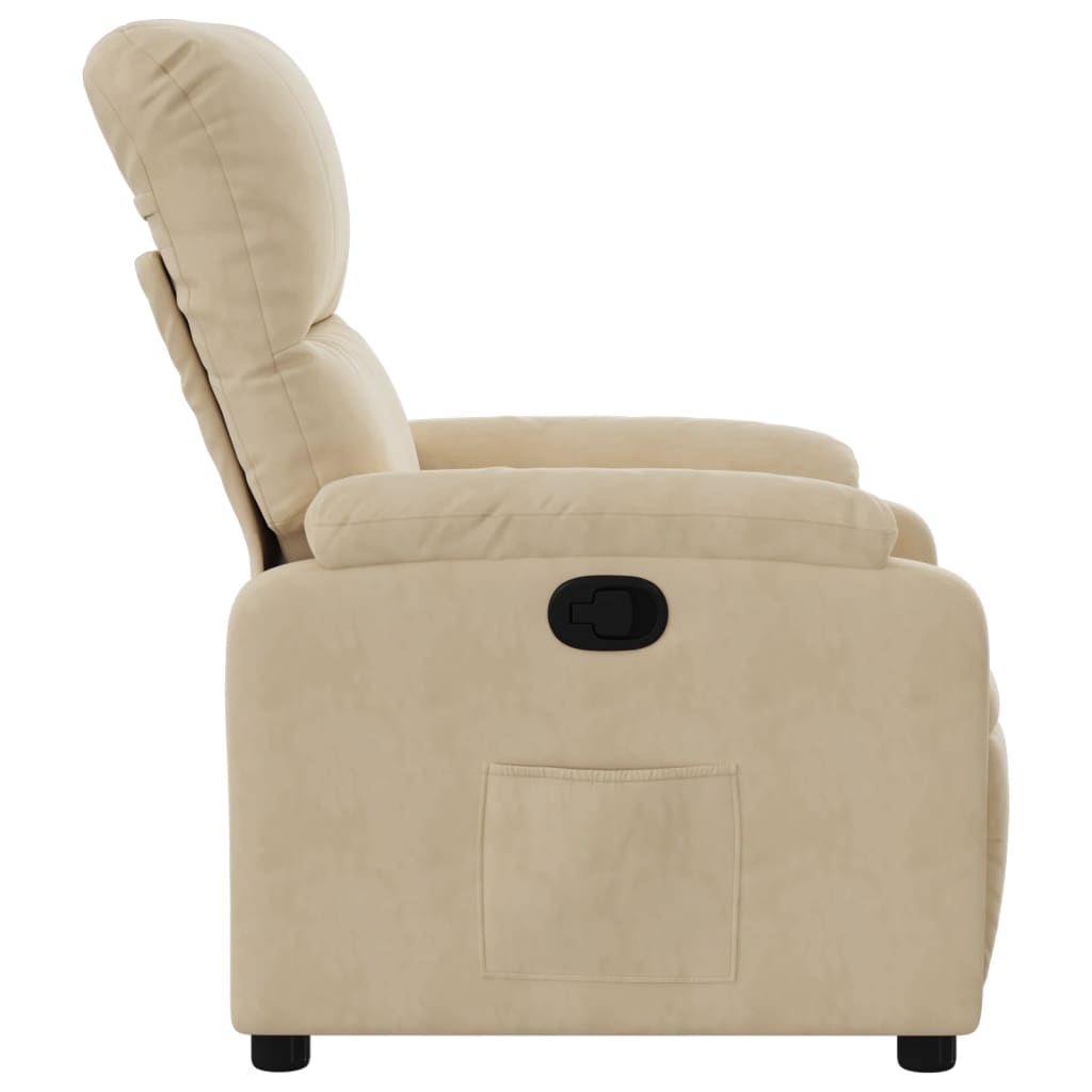 Fauteuil verstelbaar microvezelstof crèmekleurig is nu te koop bij PeponiXL, paradijselijk wonen!