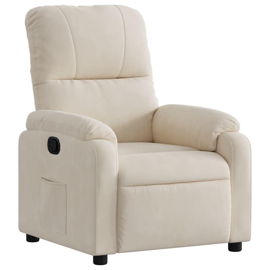 Fauteuil verstelbaar microvezelstof beige is nu te koop bij PeponiXL, paradijselijk wonen!