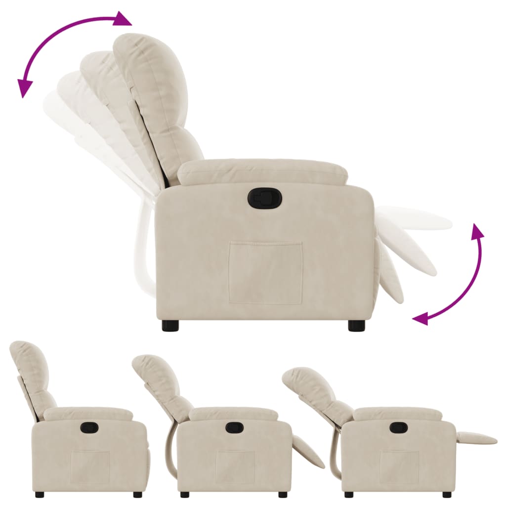 Fauteuil verstelbaar microvezelstof beige is nu te koop bij PeponiXL, paradijselijk wonen!