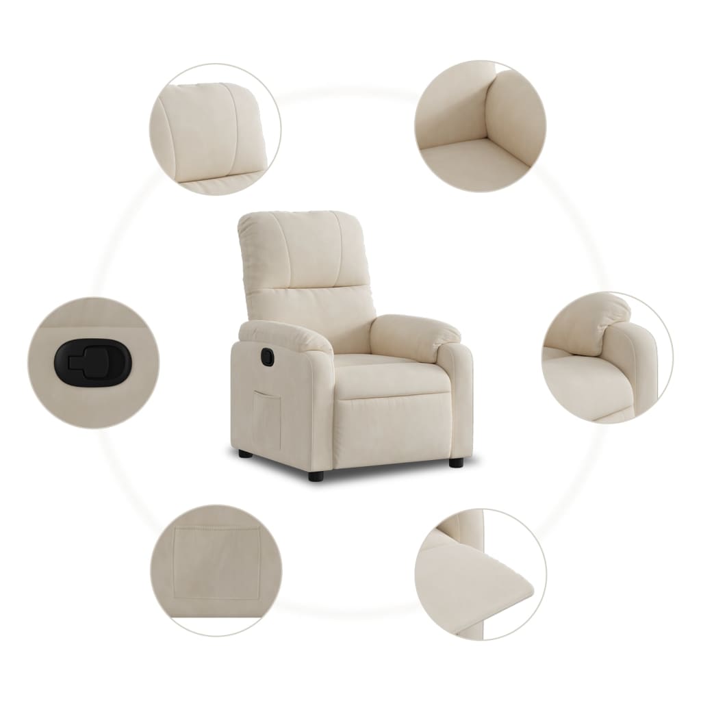 Fauteuil verstelbaar microvezelstof beige is nu te koop bij PeponiXL, paradijselijk wonen!