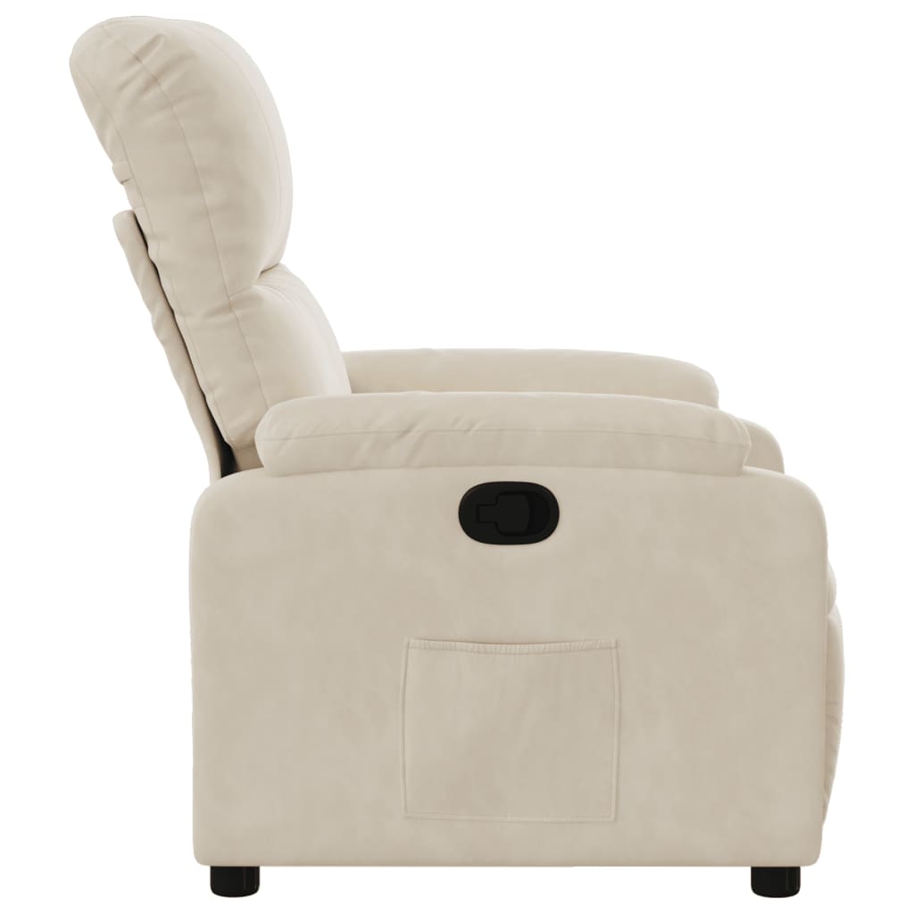 Fauteuil verstelbaar microvezelstof beige is nu te koop bij PeponiXL, paradijselijk wonen!