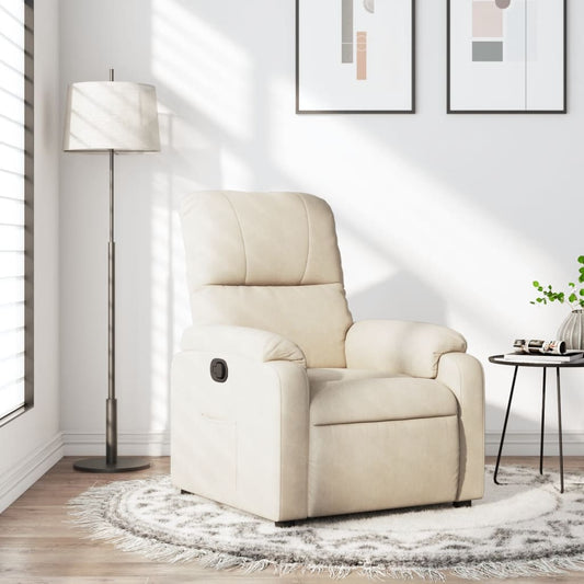 Fauteuil verstelbaar microvezelstof beige is nu te koop bij PeponiXL, paradijselijk wonen!