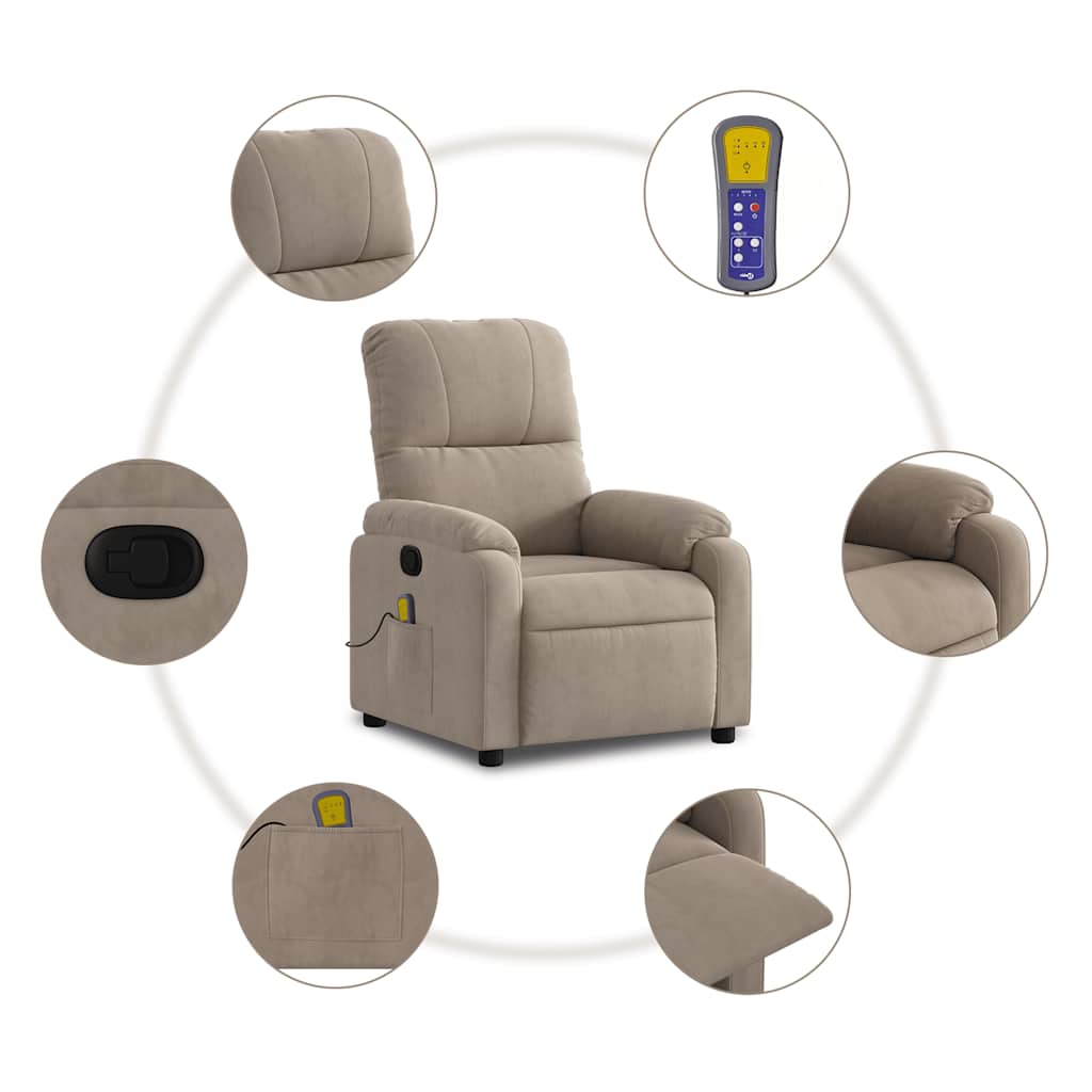 Massagestoel microvezelstof taupe is nu te koop bij PeponiXL, paradijselijk wonen!