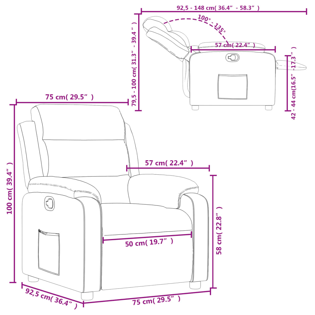 Fauteuil verstelbaar stof donkergrijs is nu te koop bij PeponiXL, paradijselijk wonen!