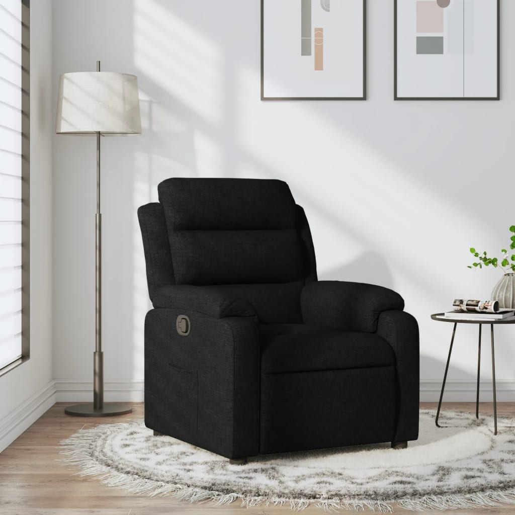 Fauteuil verstelbaar stof zwart is nu te koop bij PeponiXL, paradijselijk wonen!