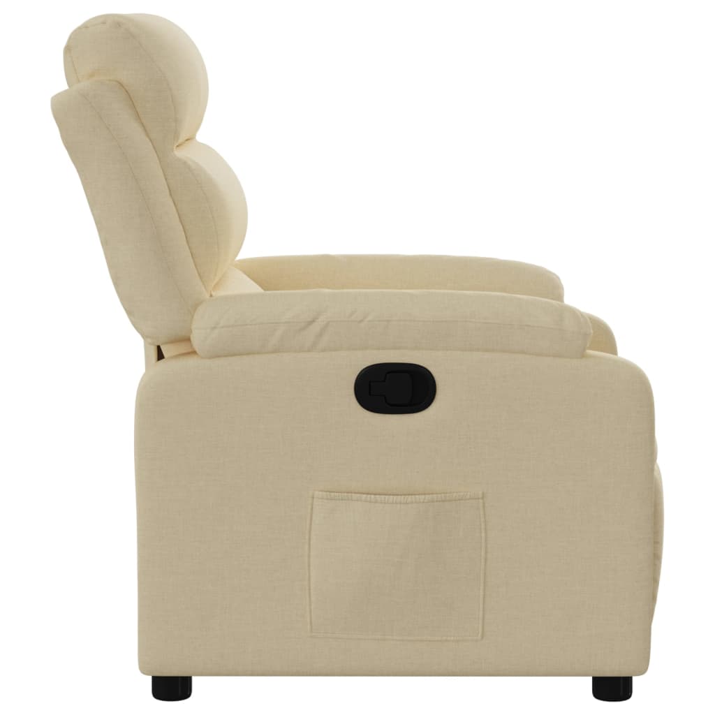 Fauteuil verstelbaar stof crèmekleurig is nu te koop bij PeponiXL, paradijselijk wonen!