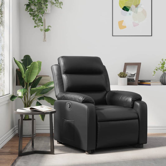 Fauteuil verstelbaar kunstleer zwart is nu te koop bij PeponiXL, paradijselijk wonen!