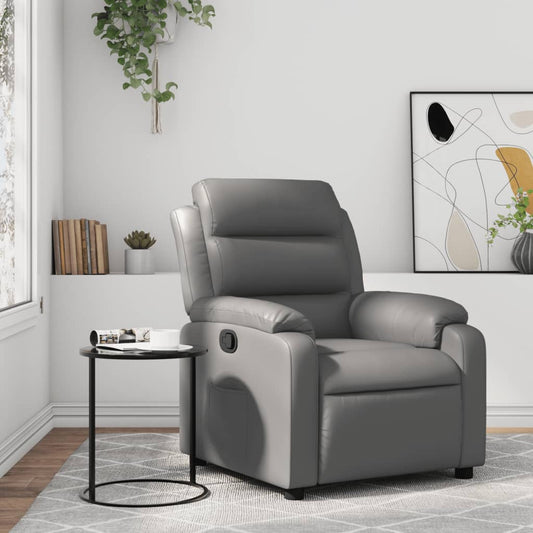 Fauteuil verstelbaar kunstleer grijs is nu te koop bij PeponiXL, paradijselijk wonen!